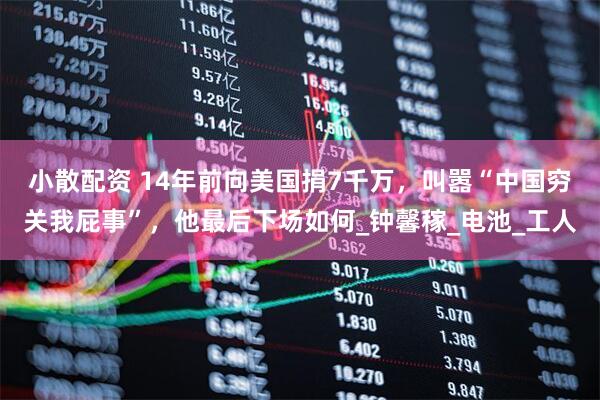 小散配资 14年前向美国捐7千万，叫嚣“中国穷关我屁事”，他最后下场如何_钟馨稼_电池_工人