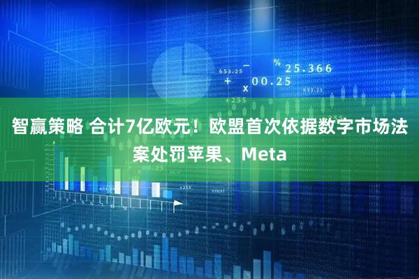 智赢策略 合计7亿欧元！欧盟首次依据数字市场法案处罚苹果、Meta